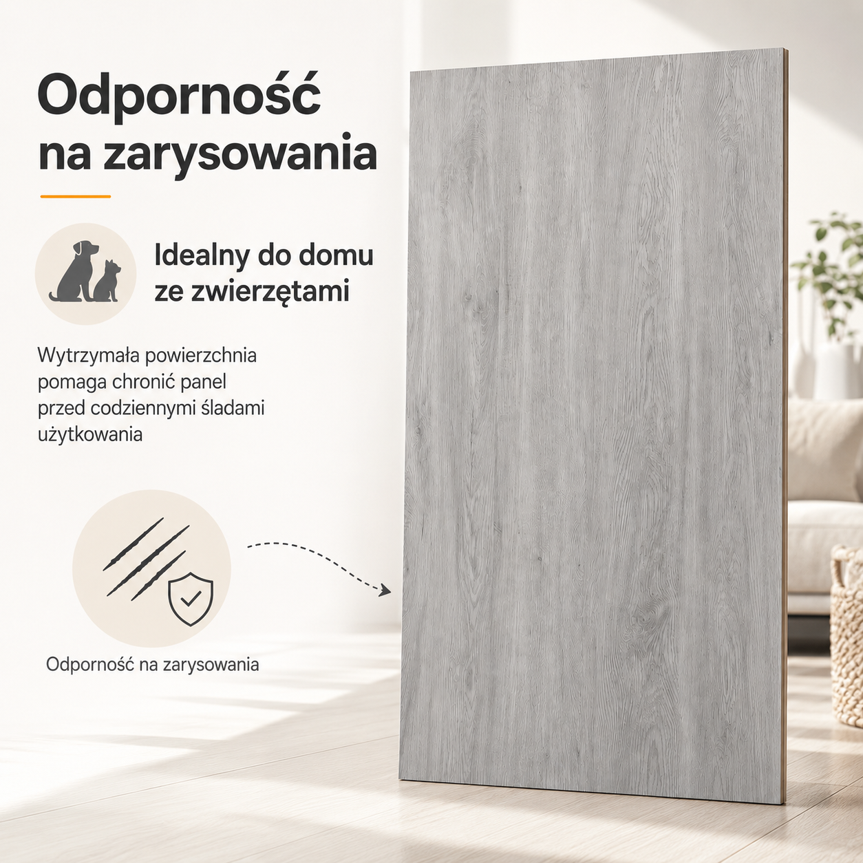Panele Winylowe SPC - Jasne Szare z Podkładem 5mm na Klik na Podłogówkę AC5 - obrazek 4