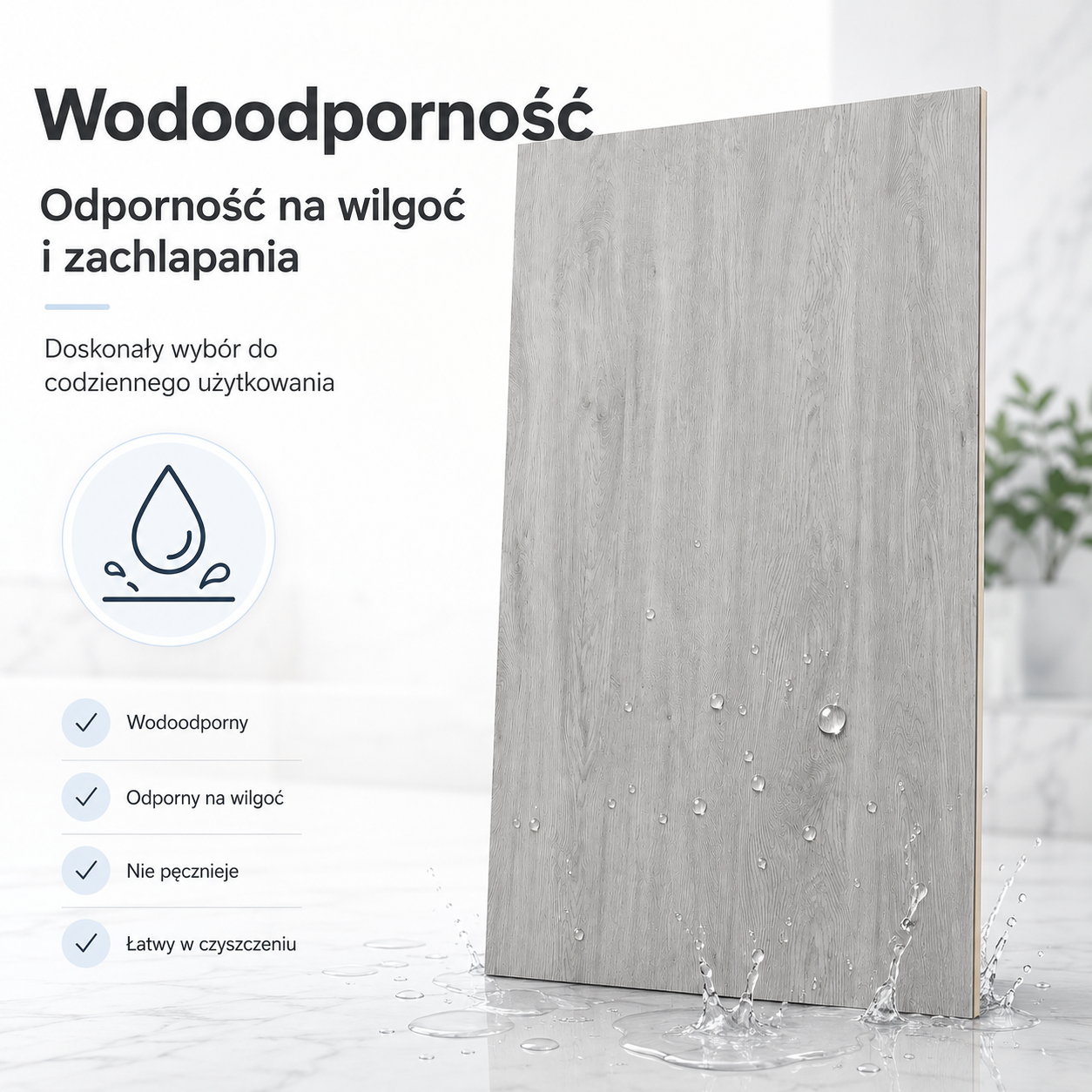 Panele Winylowe SPC - Jasne Szare z Podkładem 5mm na Klik na Podłogówkę AC5 - obrazek 6