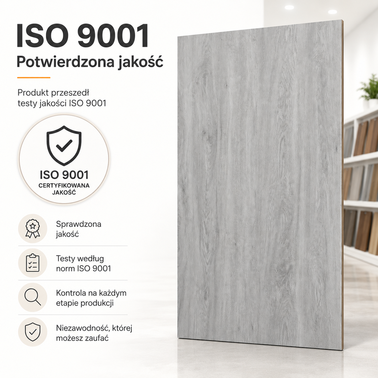 Panele Winylowe SPC - Jasne Szare z Podkładem 5mm na Klik na Podłogówkę AC5 - obrazek 7
