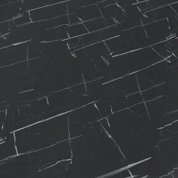 Waterproof SPC click-lock vinyl tiles Black marble 4mm