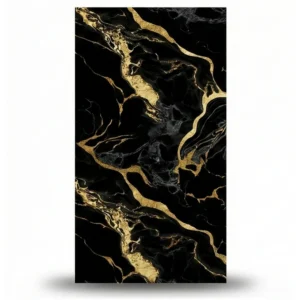 Panel Ścienny PCV Czarny Marmur Żyła Złota | Wodoodporne Panele na Ścianę Bertigraf